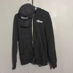 Rover(dog) Grey  Zip Up Hoodie And Hat Women's Size Med